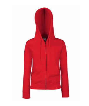 FELPA CAPPUCCIO ZIP DONNA PREMIUM ( FRUIT OF THE LOOM ) rosso